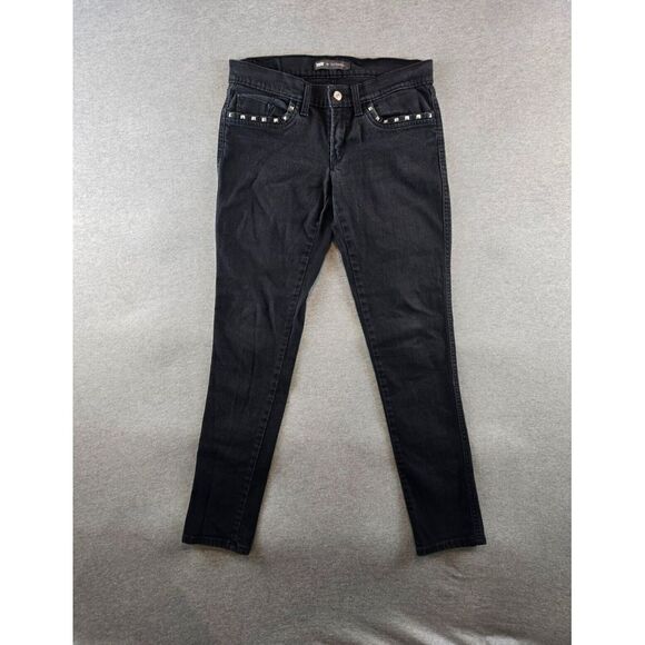 Levi's 524 Jeans Women's 28 x 32 Too Superlow Low Rise Black‎ Studded Jeans - Picture 1 of 12